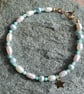 Amazonite Gemstone and Pearl Bracelet with 14k Gold Filled Toggle Clasp - Image 4