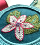 Hand Embroidered Flower in Crocheted Frame Wall Decoration  - Image 2