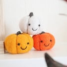 Pumpkin Pals - Needle Felt Felted Wool Autumn Fall Halloween Friends