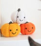 Pumpkin Pals - Needle Felt Felted Wool Autumn Fall Halloween Friends - Image 1