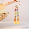  Fluorite And Ambronite Earrings - Handmade In Devon