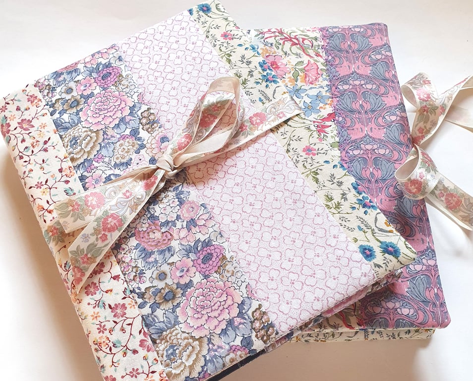 Taking Libertys - pink patchwork covered notebook - special price
