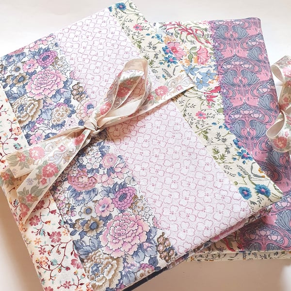 Taking Libertys - pink patchwork covered notebook - special price