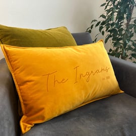 Personalised Velvet Cushion cover - Family 