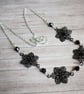 Black Filigree Flower Link Necklace - Image 5