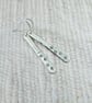 Earrings, Sterling Silver Long Teardrops with Stars - Image 2