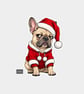 Unique Funny Christmas Sticker Xmas Decal For Adults - Cute Santa French Bulldog