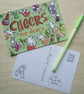 A6 "Cheers Me Dears" Thank You Postcard with cheery beers - Image 2