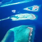 Stunning aerial view wall art of the Maldive Islands