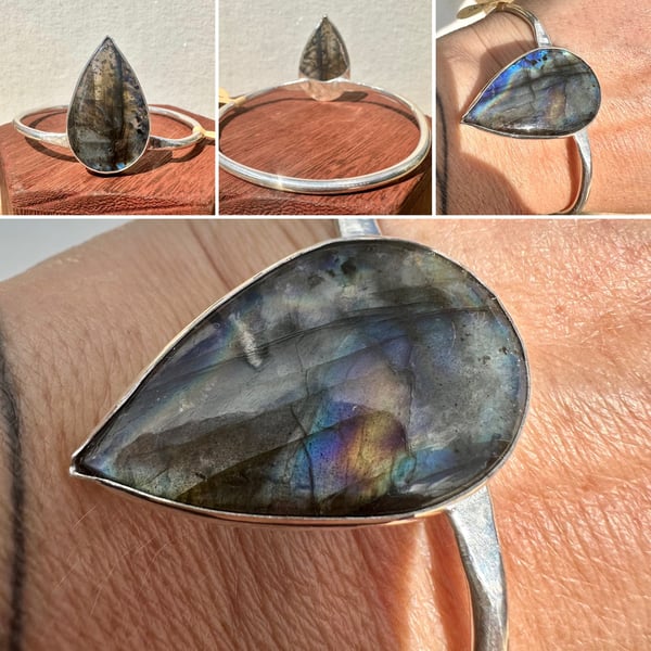 Labradorite drop bangle