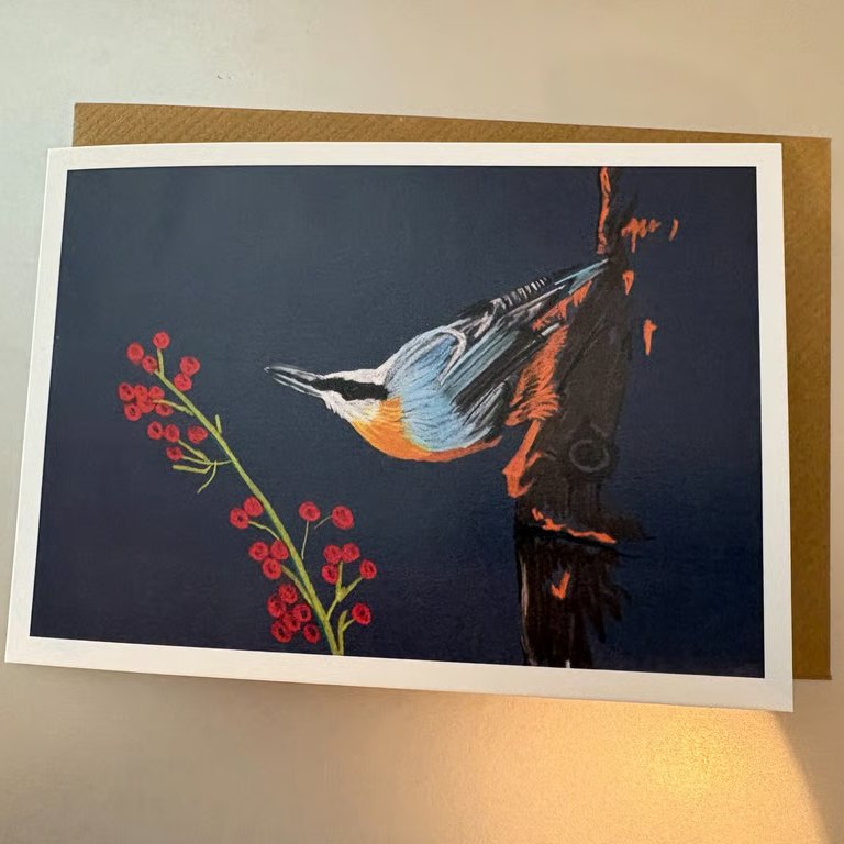 Nuthatch A5 Greeting Card 