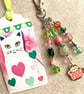 Cat bag charm, cat charm, white cat, cat in a cup, cat gift, 