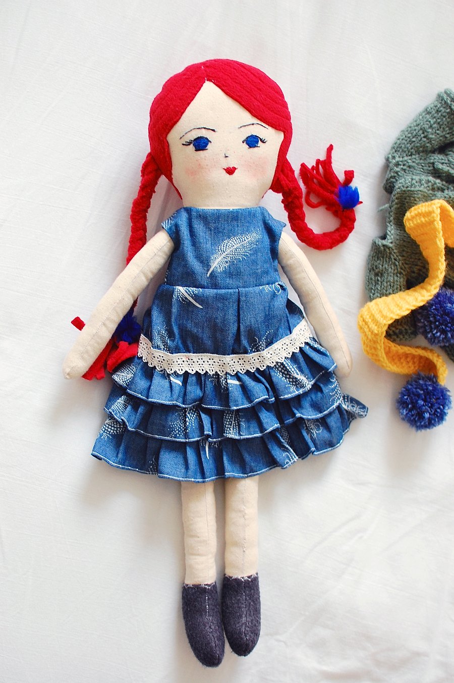 Handmade heirloom doll, Cloth doll, Rag doll, Soft doll, Nursery Decor