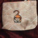 Cosmetic, Toiletries Bag with embroidered Cat