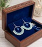 Pretty blue and mint daisy design glass beaded earrings, boho jewellery  - Image 4