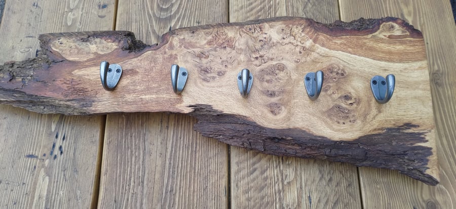 Unique Oak Burr Coat Hook
