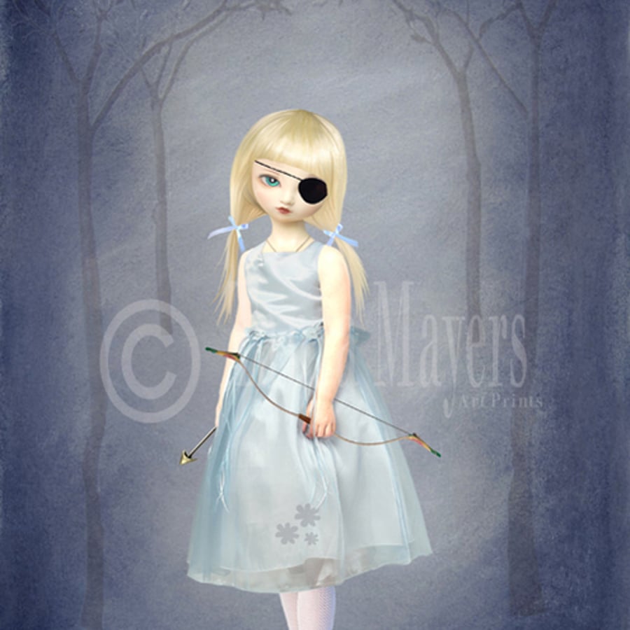 Blank Melancholy Greeting / Note Card Imperfect Angel