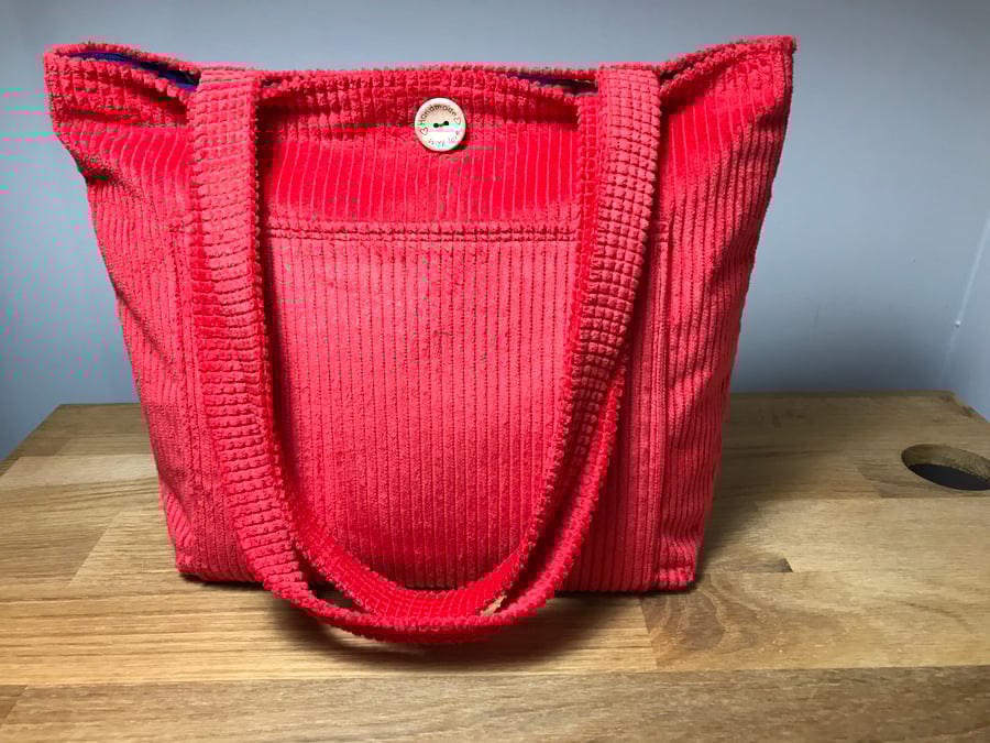 Cord Tote Bag - Red