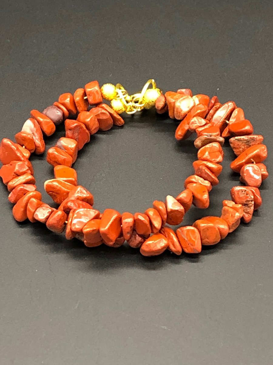 Red Jasper Memory Wire Bracelet 