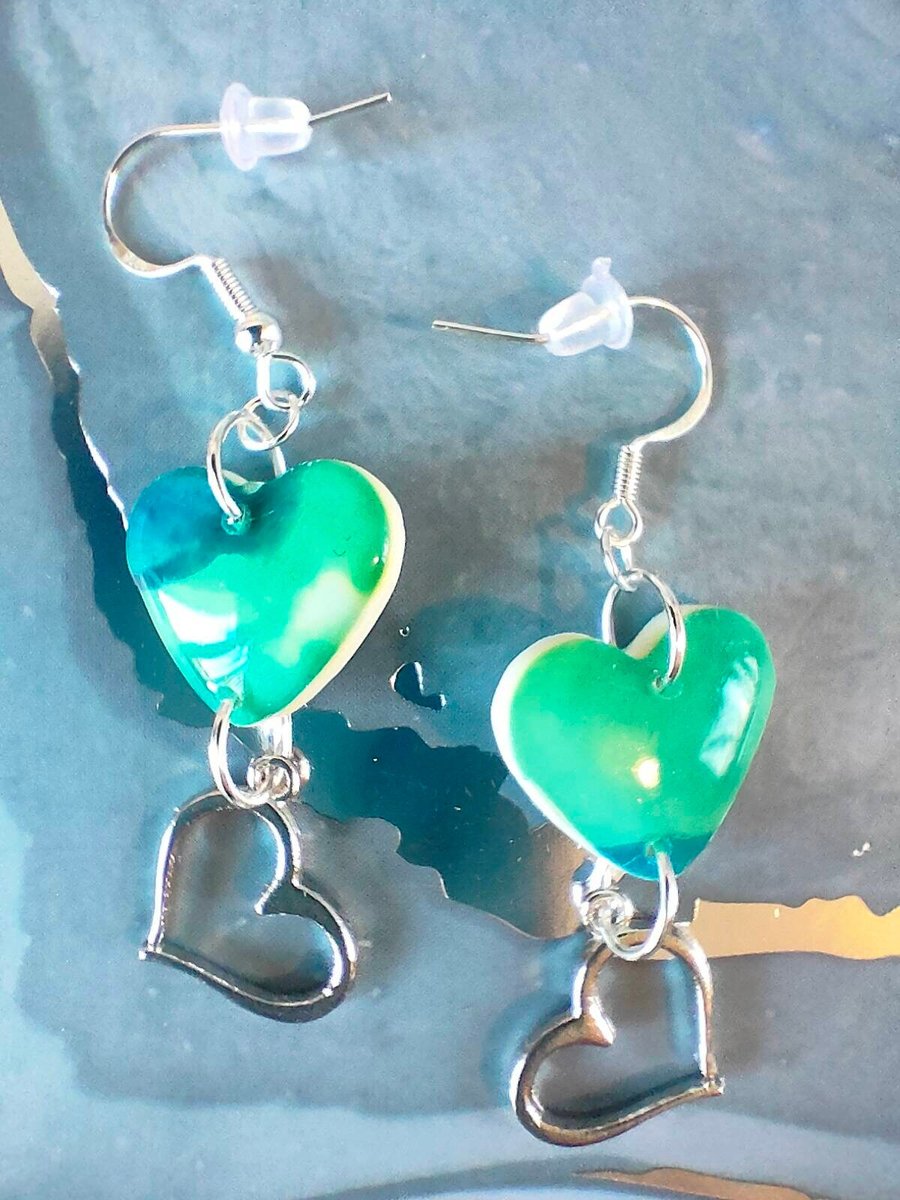 Gorgeous Polymer Clay Heart Earrings