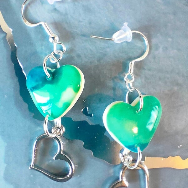 Gorgeous Polymer Clay Heart Earrings