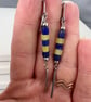 Lapis Lazuli & Serpentine Stainless Steel Lever Back Earrings  - Image 7