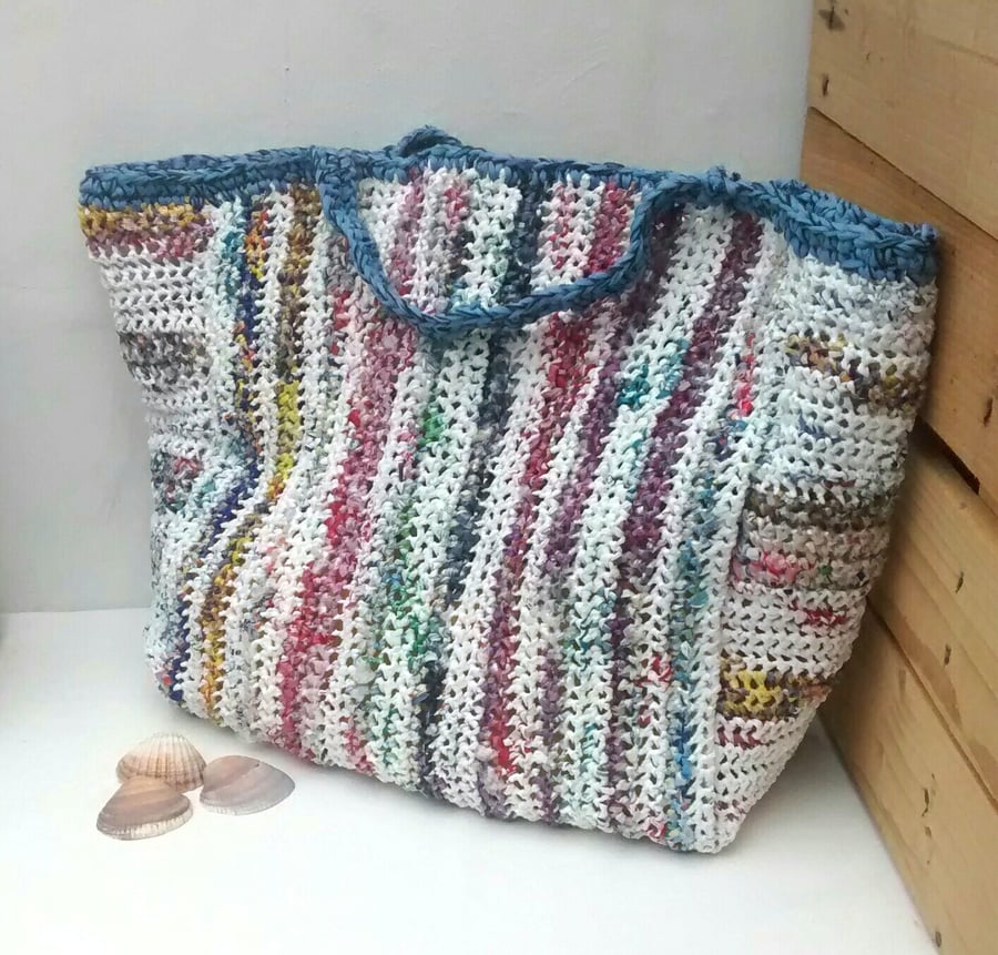 Shopping Bag, Beach Bag, Large Recycled Bag