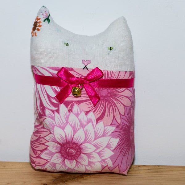 Smooshie Little Cat made from Upcycled Textiles