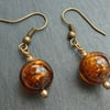 Gold Foil Glass Bead Earrings