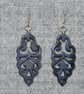 Blue-Black Cut out Dangle Earrings - Image 3