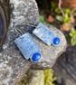 Oxidised sterling silver and lapis lazuli industrial look earrings - Image 5