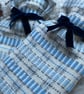 Mini Hotwater bottle - Blue & Grey stripe. Handwoven in Wales - Image 4