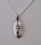 Solid Silver Rugby Ball Pendant Necklace - Image 1