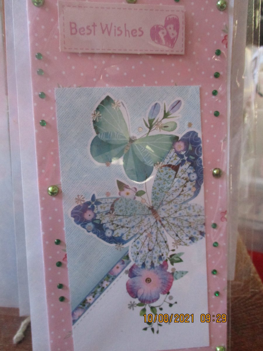 Best Wishes Butterflies Card