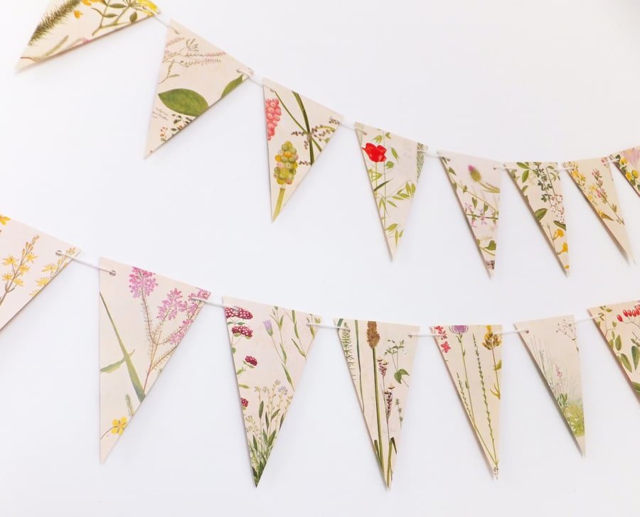 Flower Bunting - paper Bunting - eco-friendly bunting - wedding decor