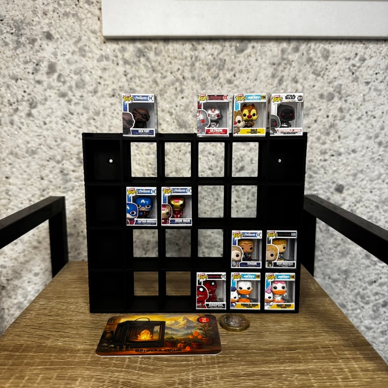 Display Shelf for Bitty Pop Sized Boxes Holds 30 Black