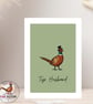 Top Husband Pheasant Card - Husband Birthday Card - Anniversary Card - Hand Draw - Image 7