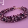 Purple Beaded Kumihimo Bracelet, Purple Bracelet, Purple Beaded Bracelet