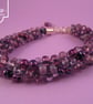 Purple Beaded Kumihimo Bracelet, Purple Bracelet, Purple Beaded Bracelet