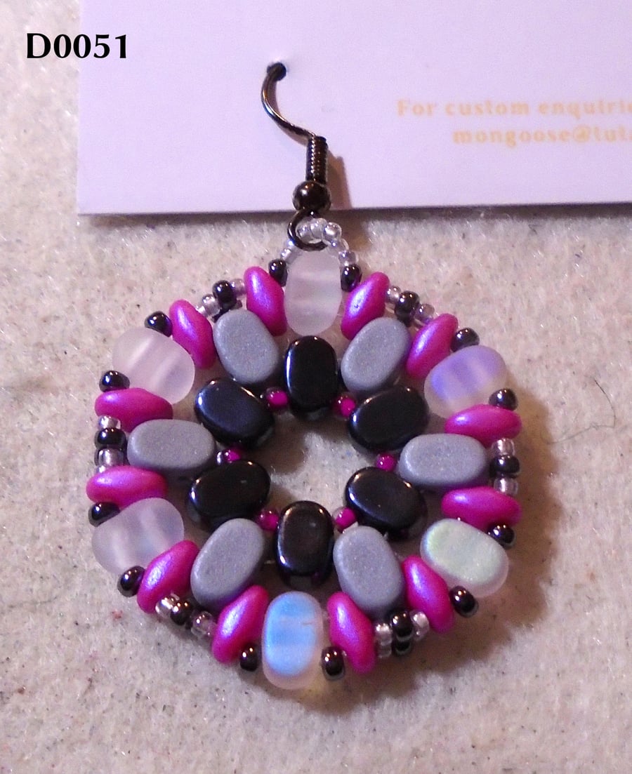 Hexagonal bead earrings (customisable)