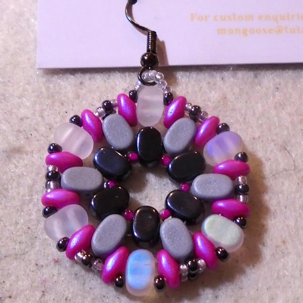 Hexagonal bead earrings (customisable)
