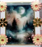 Twilight Full Moon - Hand Crafted 3D Decoupage Card - Blank 3121