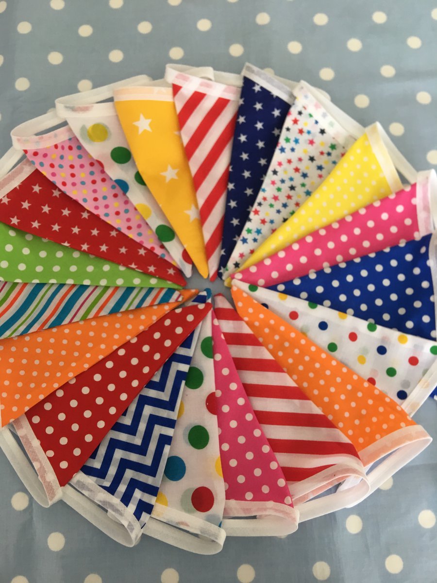 20 ft festival , carnival bunting  fabric bunting, banner, wedding,party flags