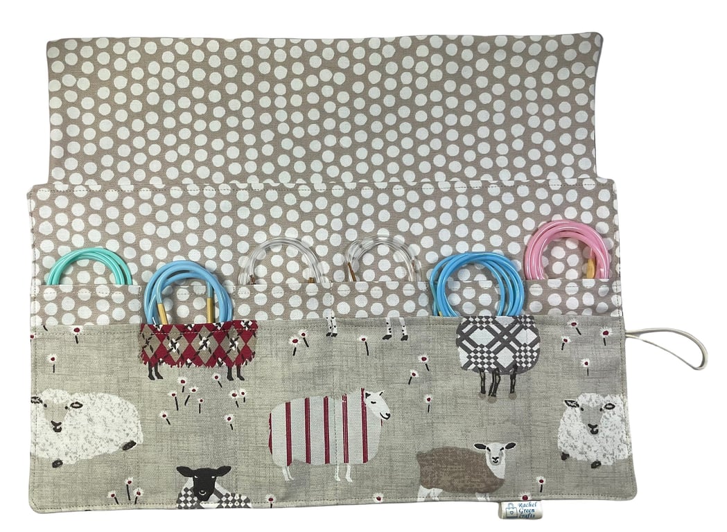 Fixed Circular needle case, sheep knitting needle case, sock needles case, knitt