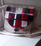 Fabric shoulder bag with patchwork textile flap and toggle fastening - Image 1