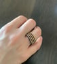 Gold and sapphire coloured beaded ring - Image 4