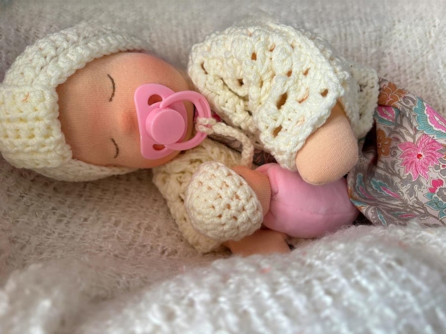 16” Handmade Waldorf inspired weighted baby 