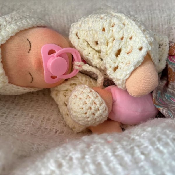 16” Handmade Waldorf inspired weighted baby 