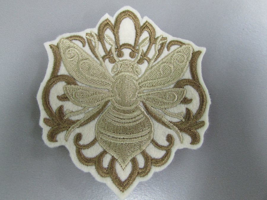 Royal Bee Embroidered Sew on Applique Patch