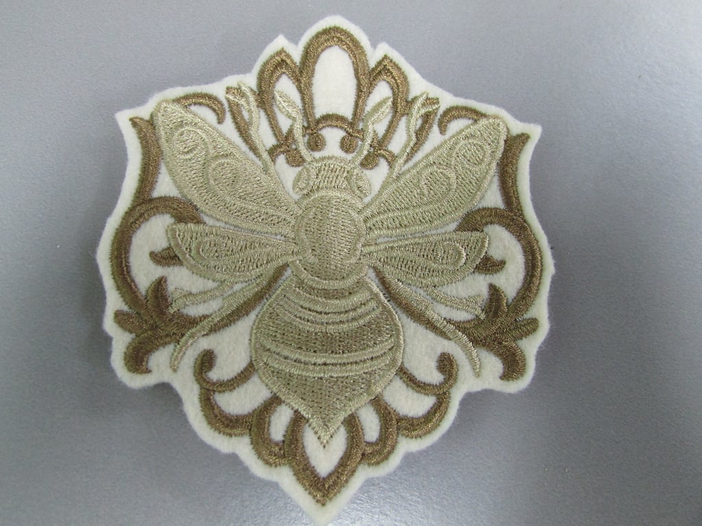 Royal Bee Embroidered Sew on Applique Patch